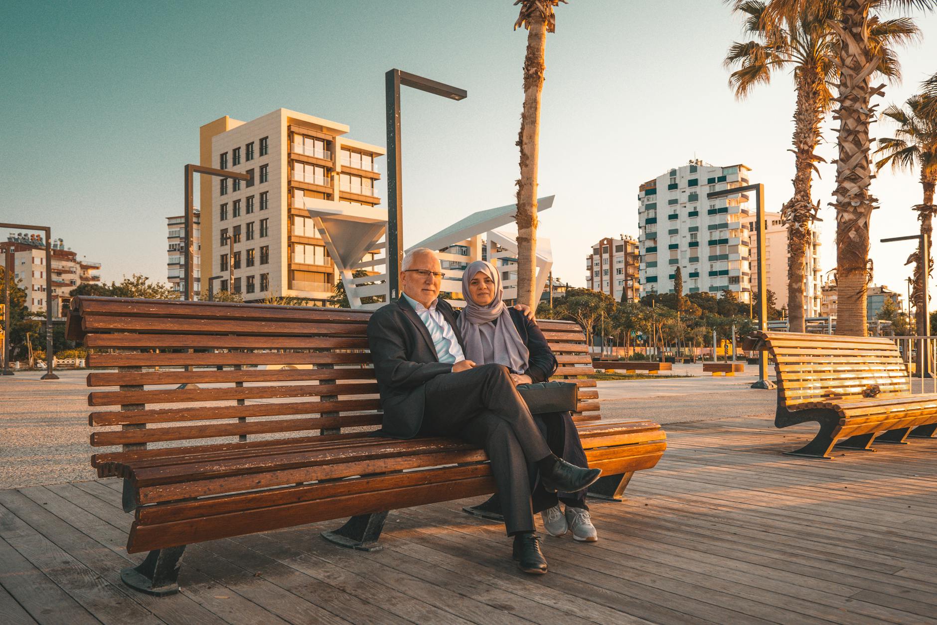 Shot of a Senior Couple Sitting on a Bench